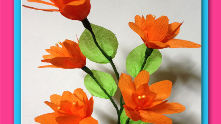 Kreasi Mudah Rangkaian Bunga Dari Kertas Krep Amuslima