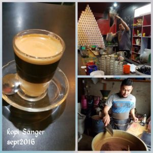 Penggilingan kopi, pembuatan kopi sanger, kopi sanger khas aceh